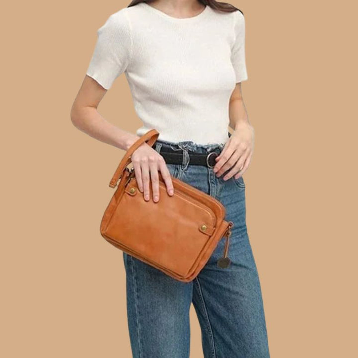 Women's Handbag with Zipper Closure and Adjustable Strap