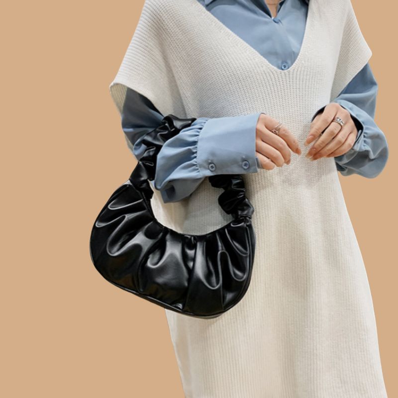 Women’s Handbag with Top Handle and Detachable Shoulder Strap