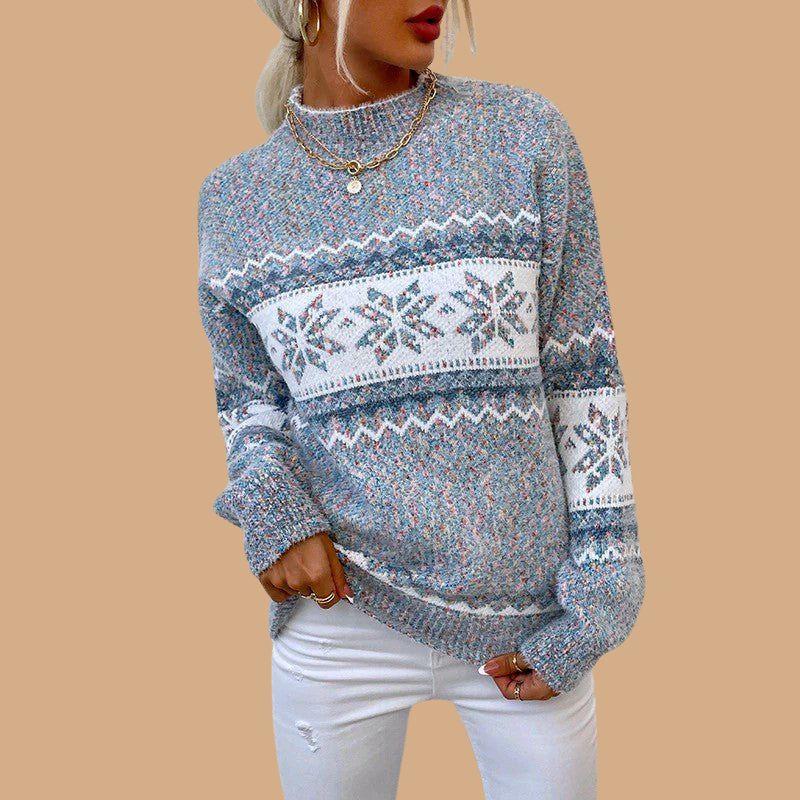 Women’s Jumper with Crew Neck and Fair Isle Pattern