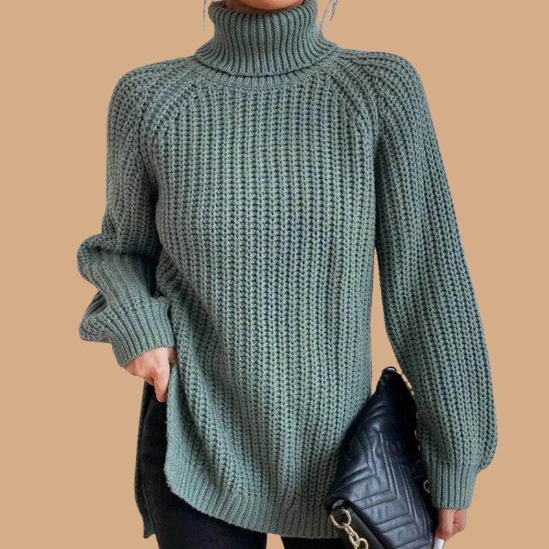 Women’s Jumper with Roll Neck and Ribbed Knit