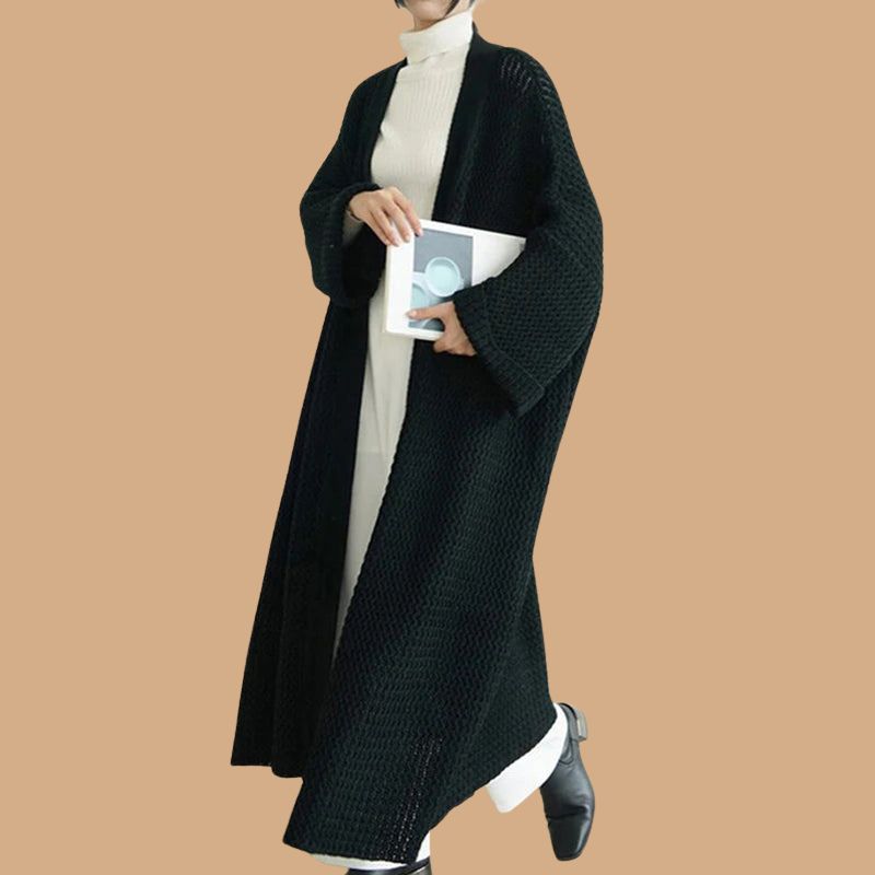 Women’s Knit Cardigan with Open Front and Long Sleeves