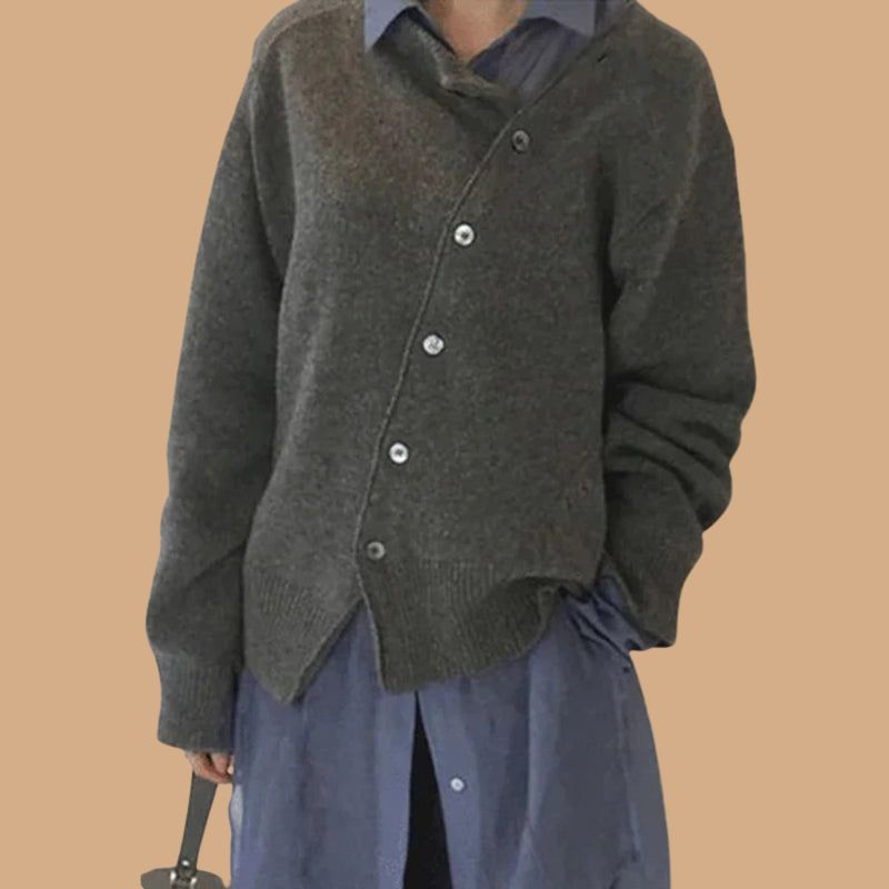 Women’s Oversized Cardigan with Open Front and Long Sleeves