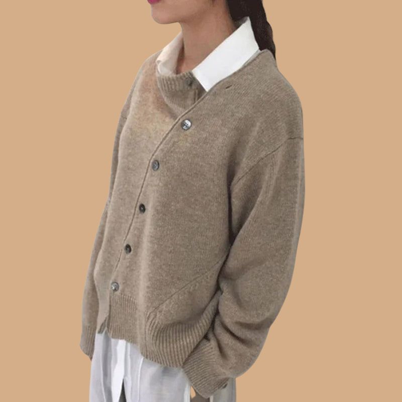 Women’s Oversized Cardigan with Open Front and Long Sleeves