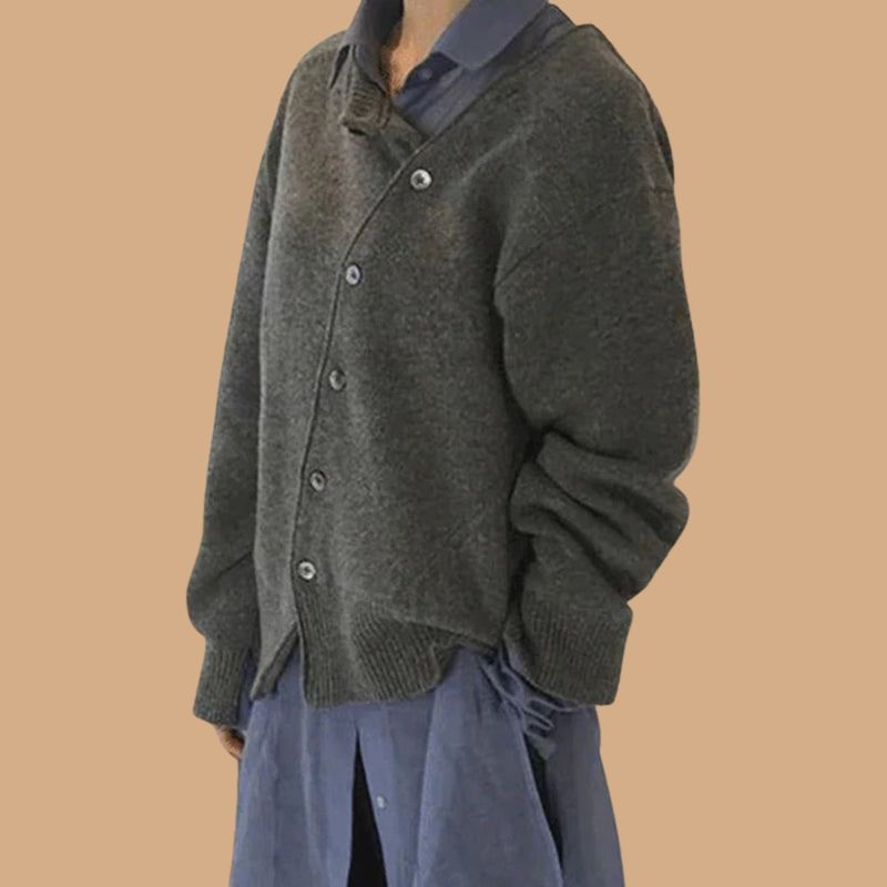 Women’s Oversized Cardigan with Open Front and Long Sleeves