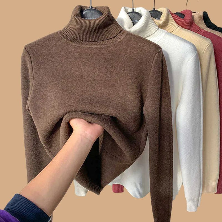 Women’s Roll Neck Jumper with Lining and Long Sleeves