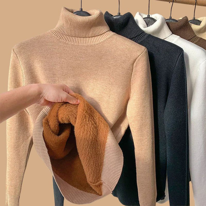 Women’s Roll Neck Jumper with Lining and Long Sleeves