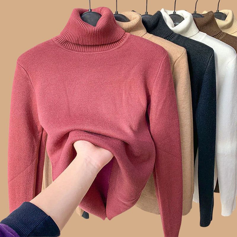 Women’s Roll Neck Jumper with Lining and Long Sleeves