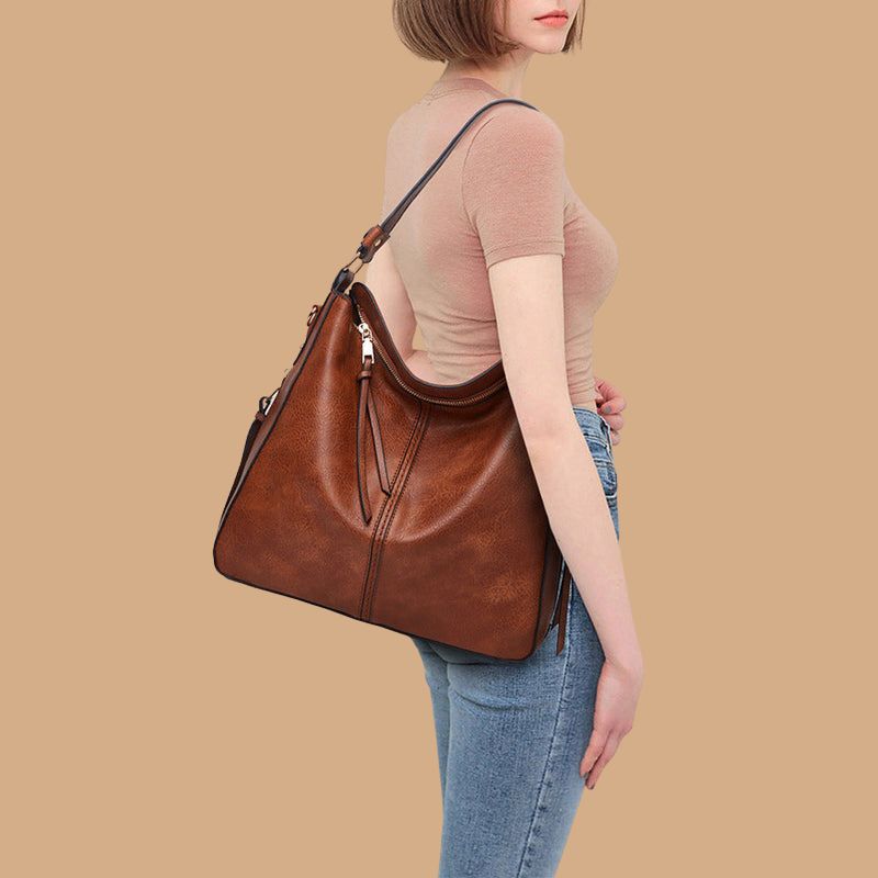 Women’s Shoulder Bag with Top Handle and Zip Fastening