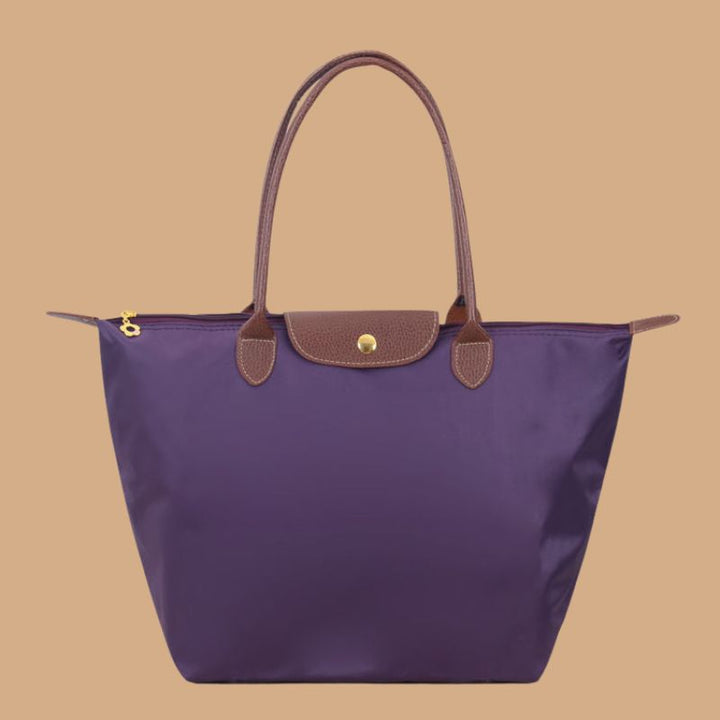 Women’s Structured Shoulder Bag with Textured Flap
