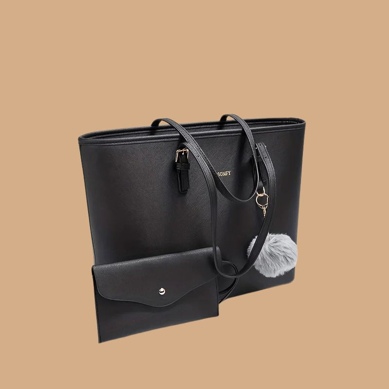 Women’s Tote Shoulder Bag with Adjustable Strap and Multiple Pockets