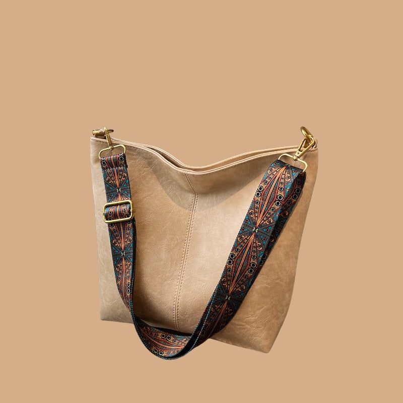 Women’s Vintage-Inspired Handbag with Dual Handles and Detachable Shoulder Strap