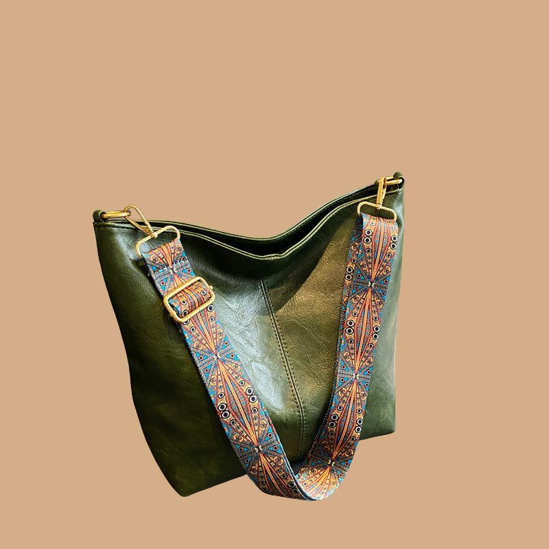 Women’s Vintage-Inspired Handbag with Dual Handles and Detachable Shoulder Strap