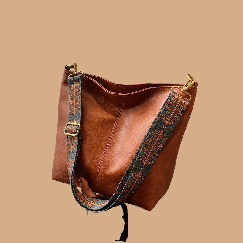 Women’s Vintage-Inspired Handbag with Dual Handles and Detachable Shoulder Strap